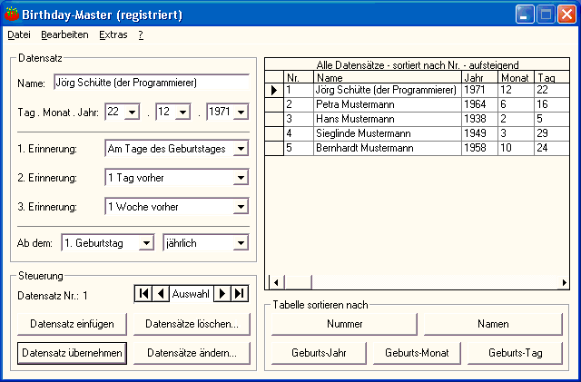 Screenshot für Birthday-Master